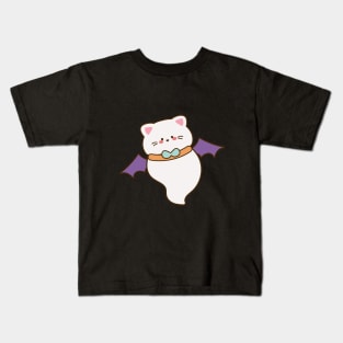 Cute vampire cat ghost Kids T-Shirt